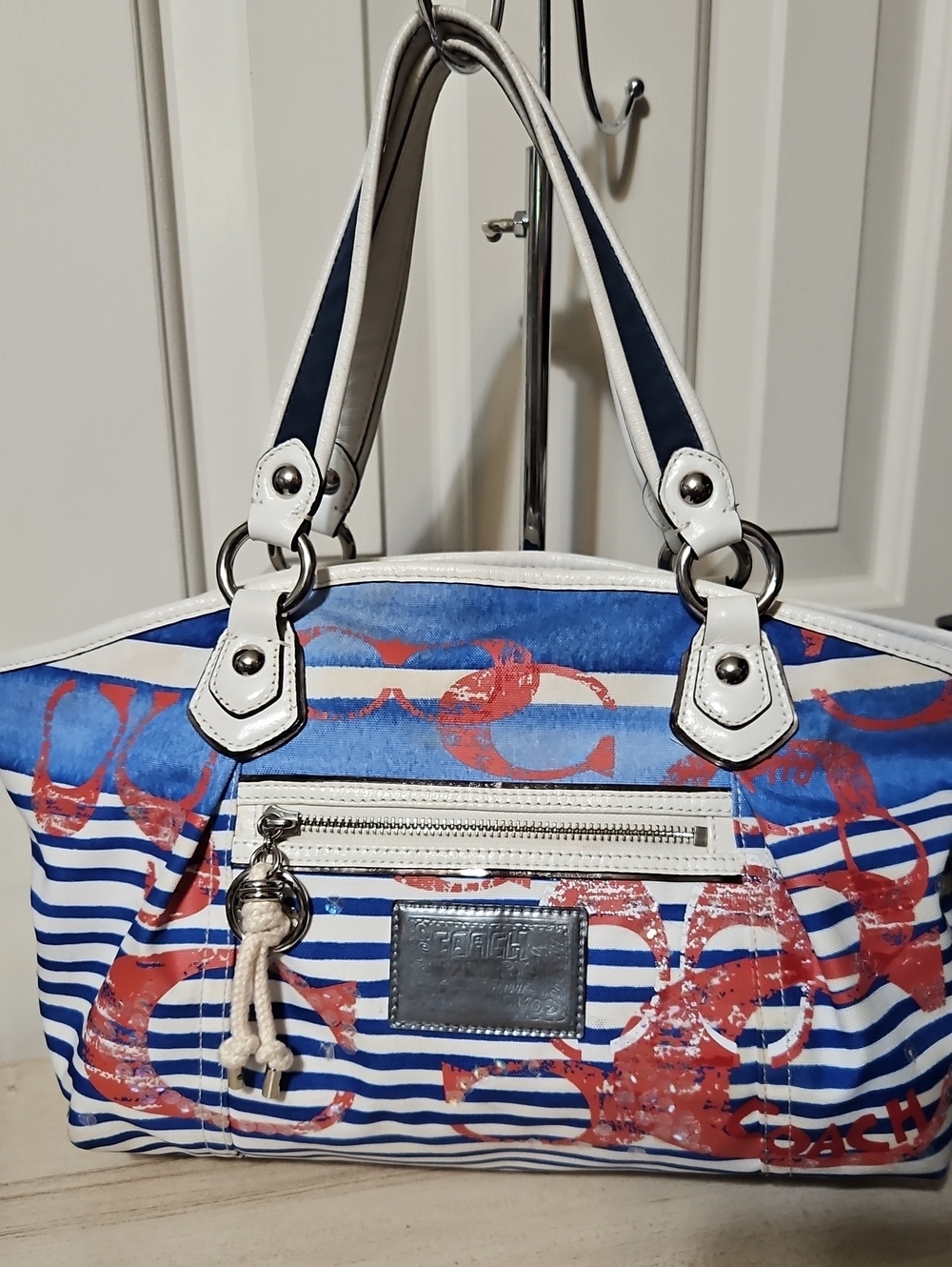 Coach Poppy Nautica Rocker Satchel With Sequin